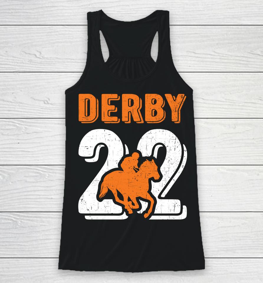 2022 Derby Jersey Style Graphic Horse Racing Jockey Design Racerback Tank