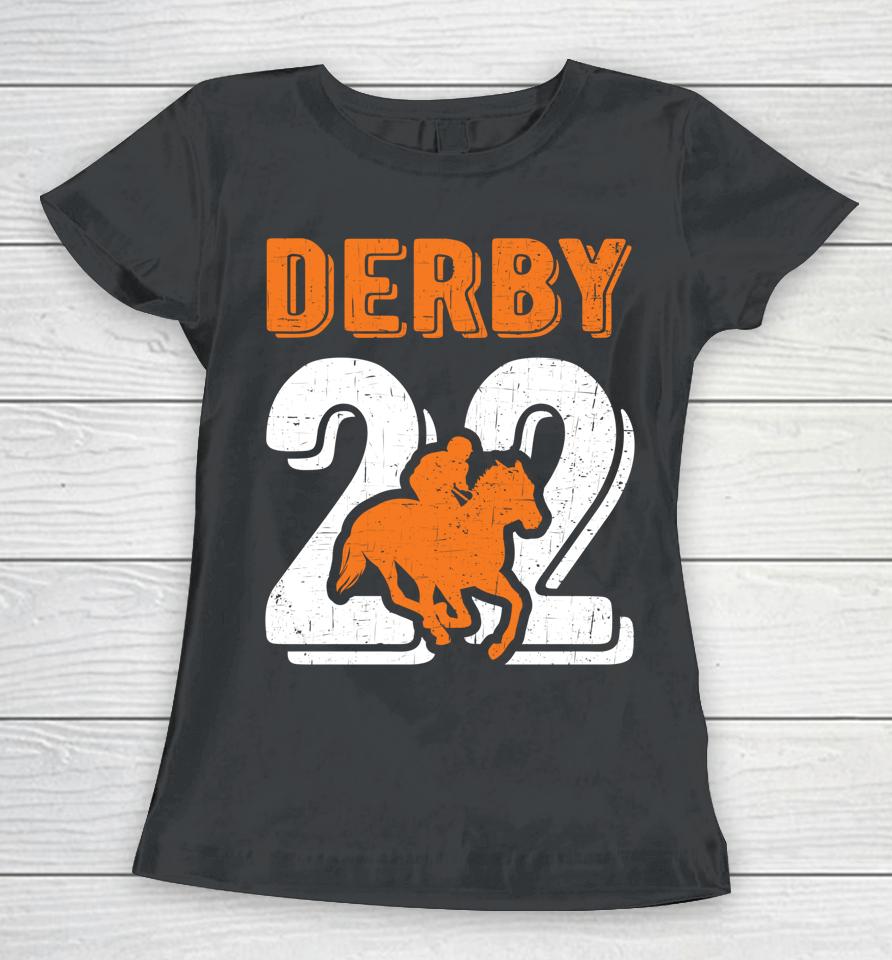 2022 Derby Jersey Style Graphic Horse Racing Jockey Design Women T-Shirt