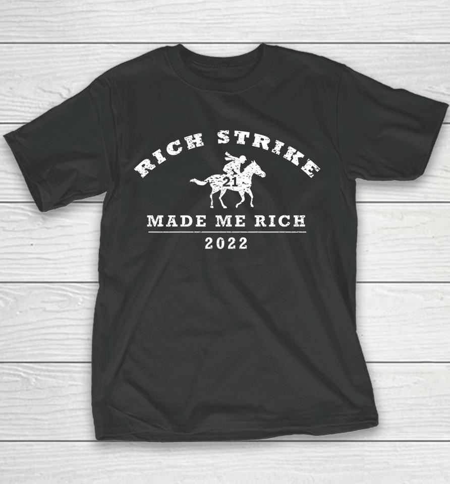 2022 Derby Winner Rich Strike Graphic Horse Racing Phrase Youth T-Shirt