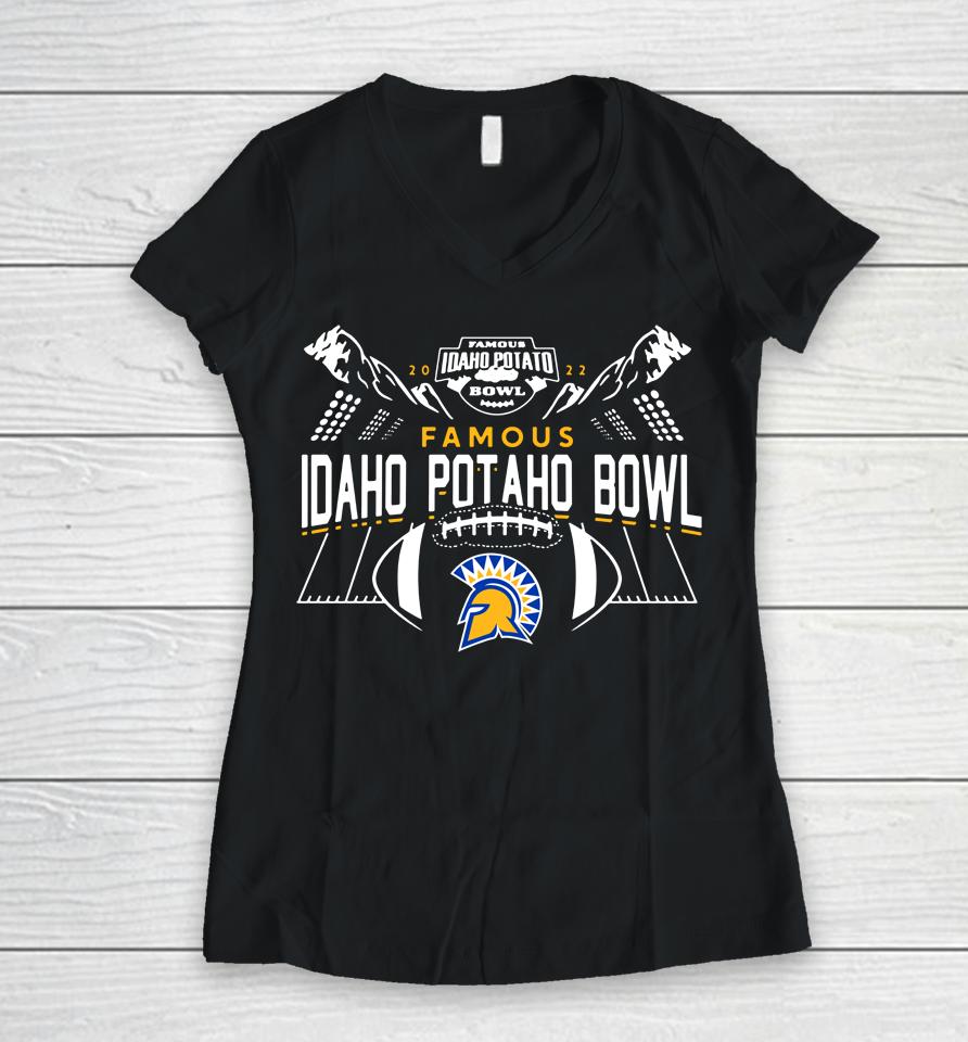 2022 Famous Idaho Potato Bowl Football Sjsu Jose State Women V-Neck T-Shirt