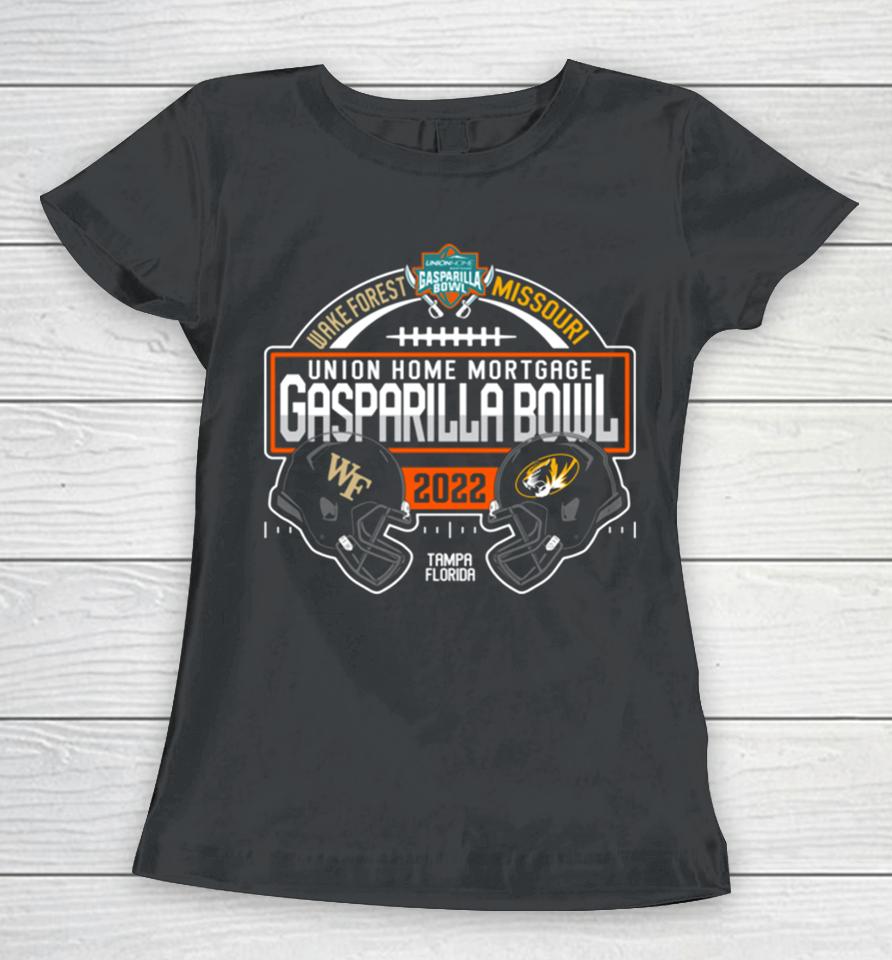 2022 Gasparilla Bowl Shop Wake Forest Vs Missouri Tigers Matchup Women T-Shirt