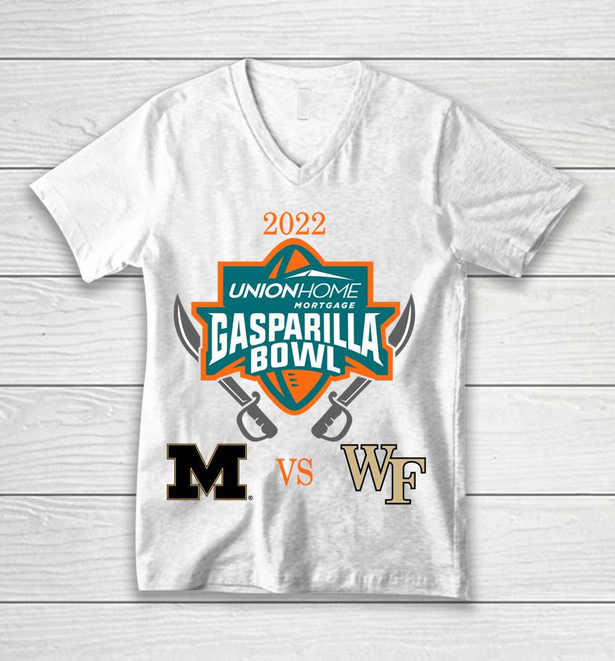 2022 Gasparilla Bowl Wake Forest Demon Deacons Vs Missouri Tigers Matchup Unisex V-Neck T-Shirt