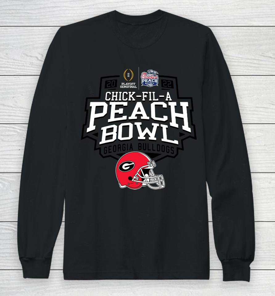 2022 Georgia Bulldogs Chick-Fil-A Peach Bowl Red Sst Shirt Official Peach Bowl Merchandise Long Sleeve T-Shirt