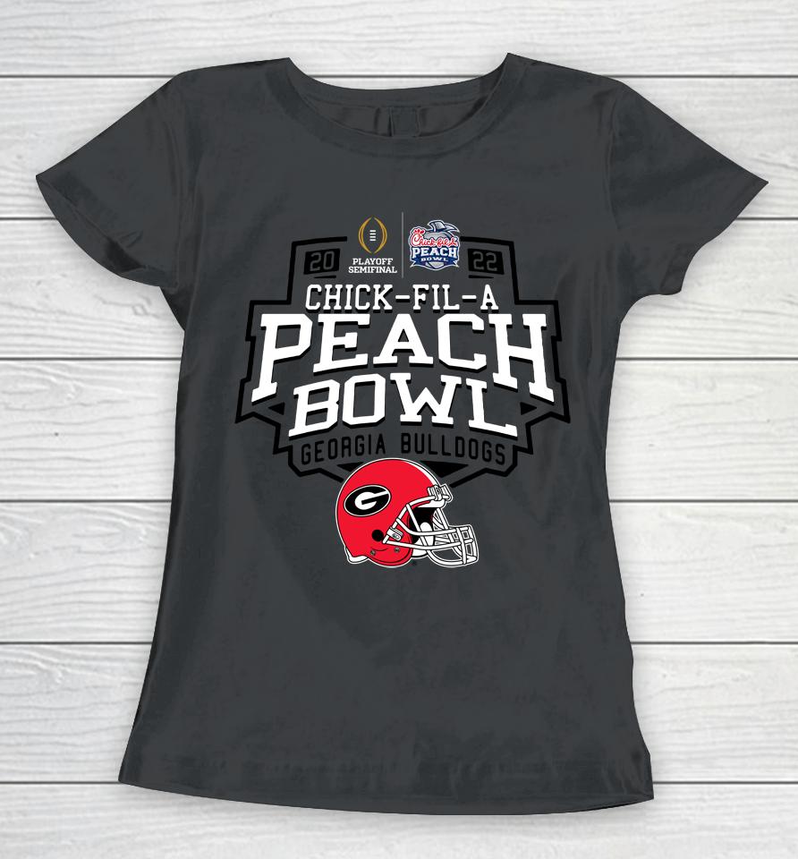 2022 Georgia Bulldogs Chick-Fil-A Peach Bowl Red Sst Shirt Official Peach Bowl Merchandise Women T-Shirt