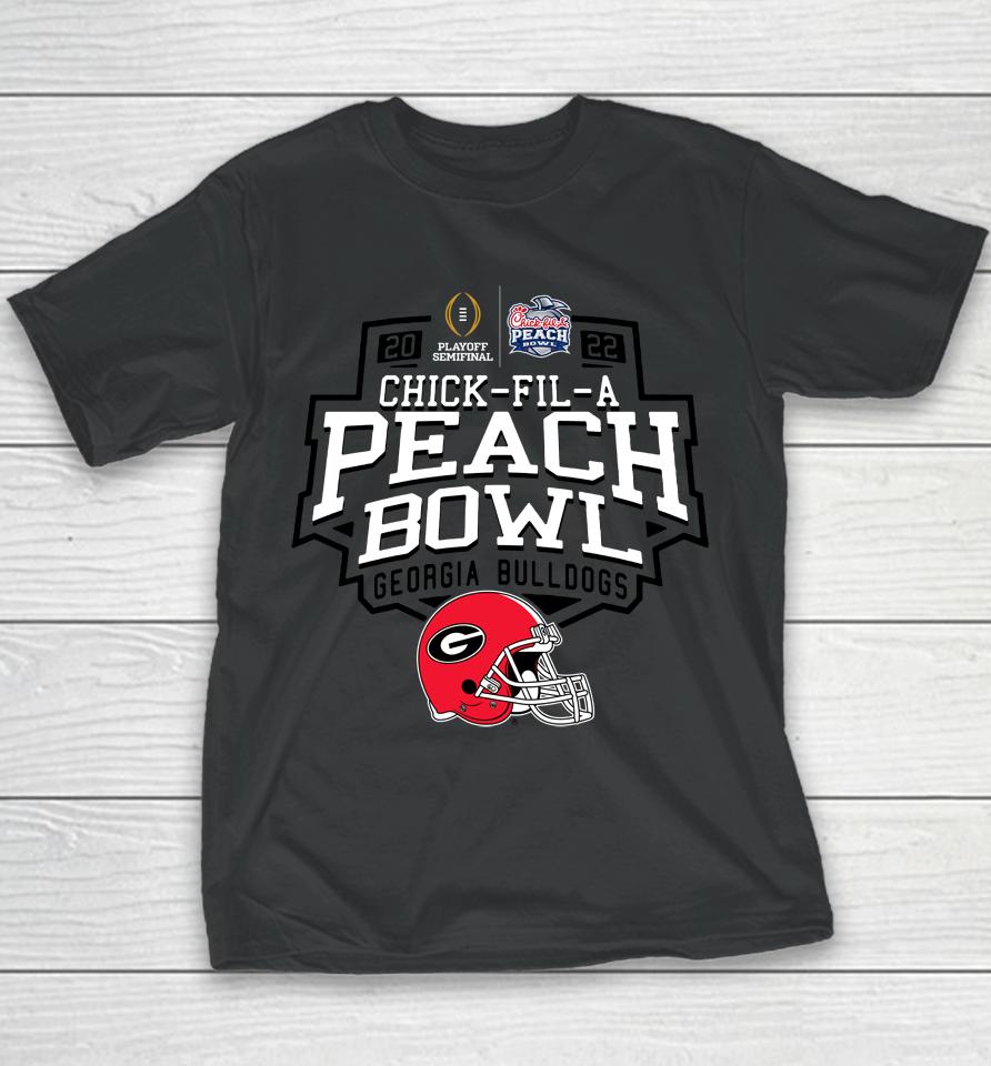 2022 Georgia Bulldogs Chick-Fil-A Peach Bowl Red Sst Shirt Official Peach Bowl Merchandise Youth T-Shirt