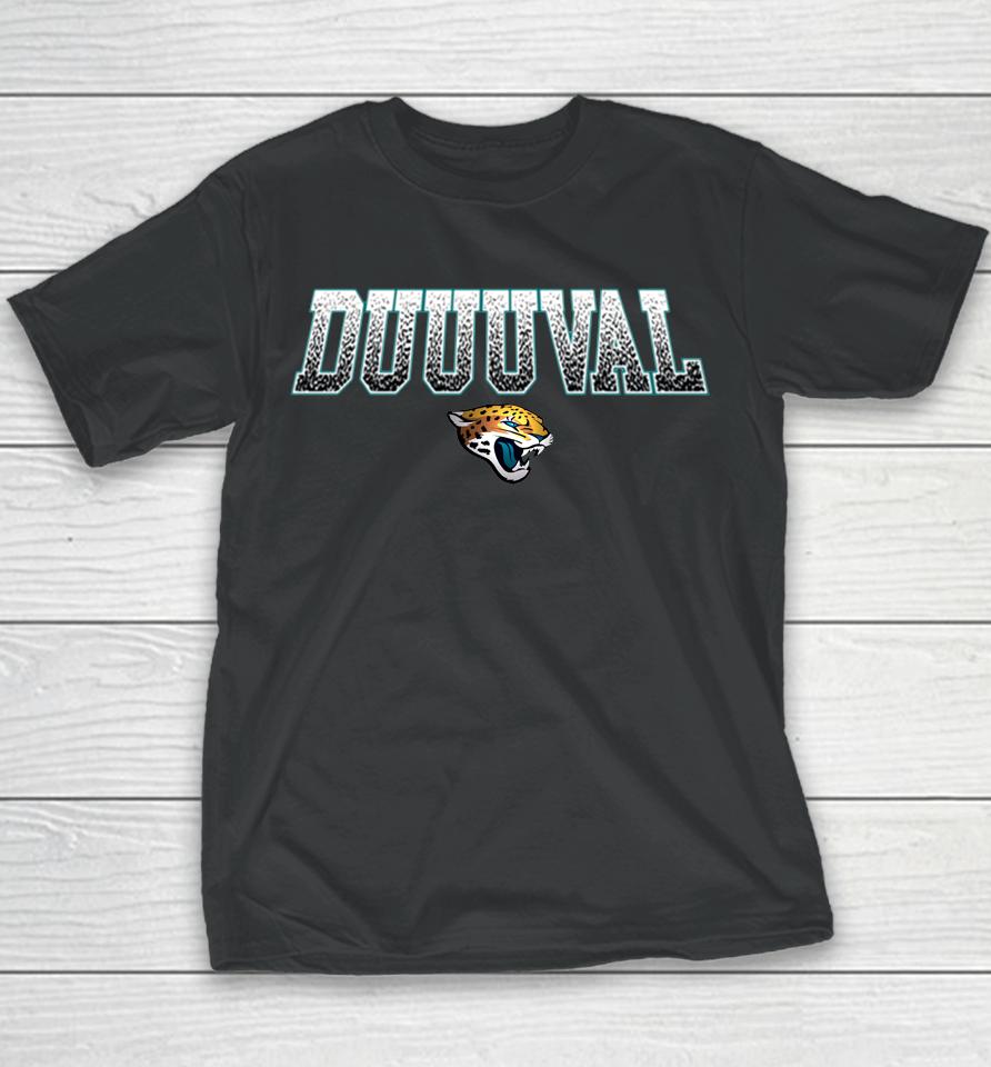 2022 Jacksonville Jaguars Fanatics Branded Black Big And Tall Duuuval Statement Youth T-Shirt