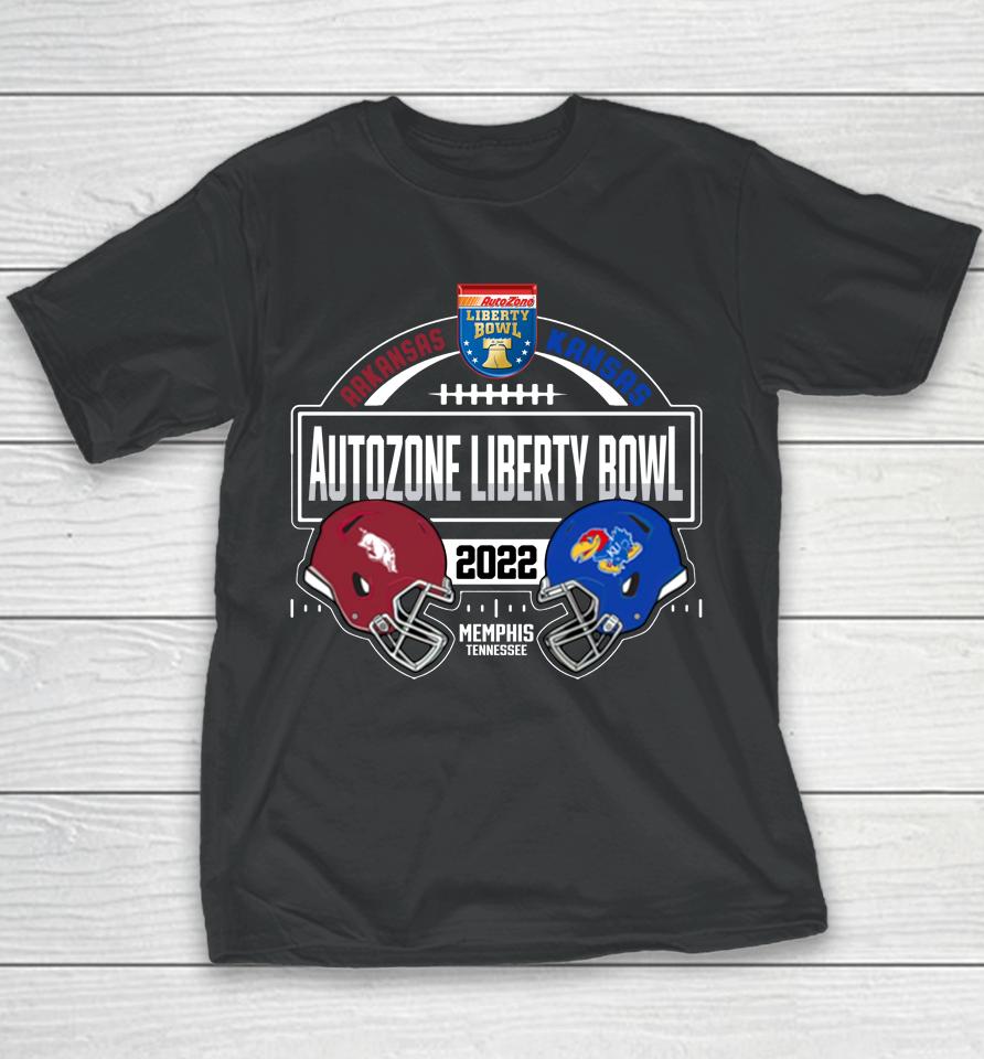 2022 Liberty Bowl Arkansas Razorbacks Vs Kansas Jayhawks Matchup Youth T-Shirt