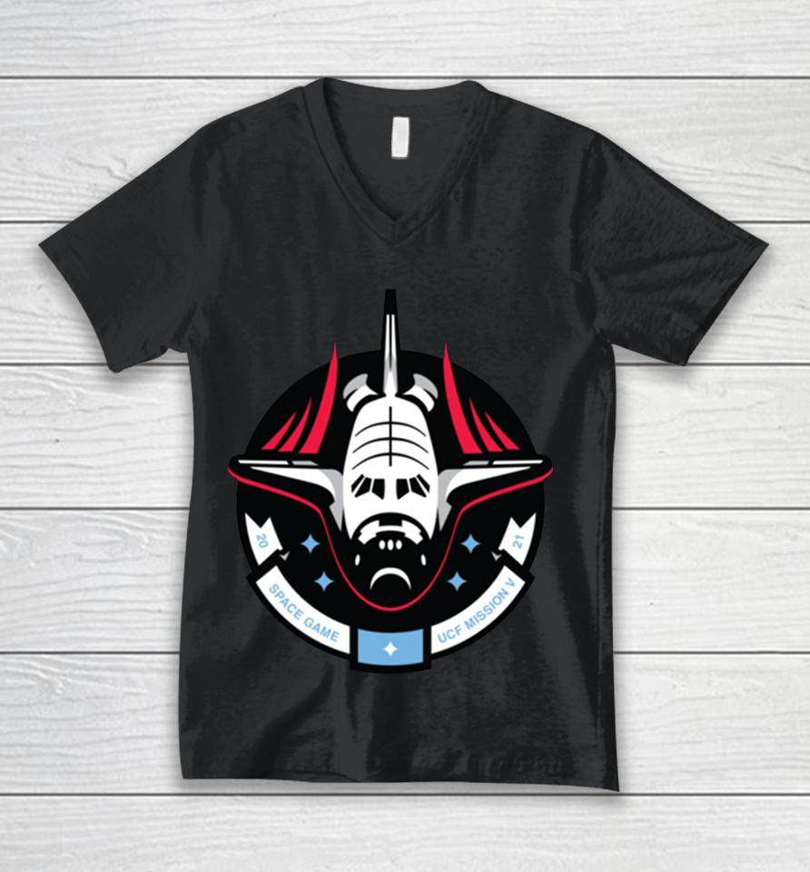 2022 Men's White Ucf Knights Space Game Mission Logo Unisex V-Neck T-Shirt