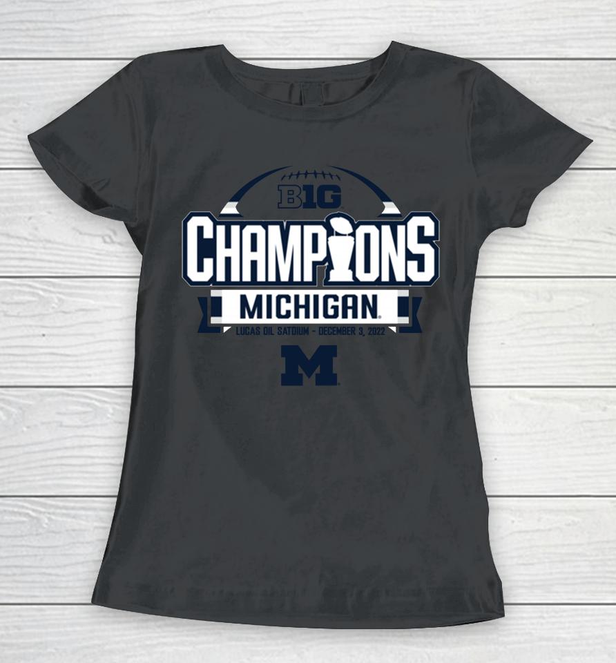 2022 Michigan Wolverines Men's Basketball Big Ten Championship Women T-Shirt