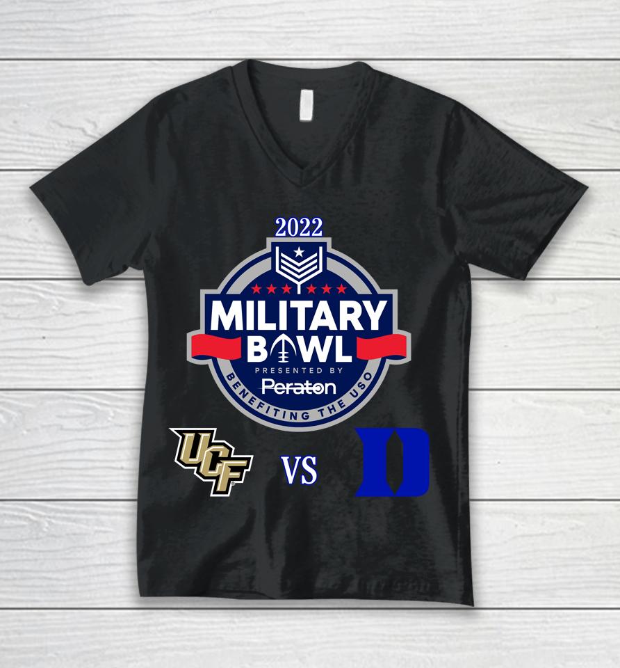 2022 Military Bowl Central Florida Knights Vs The Duke Blue Devils Unisex V-Neck T-Shirt
