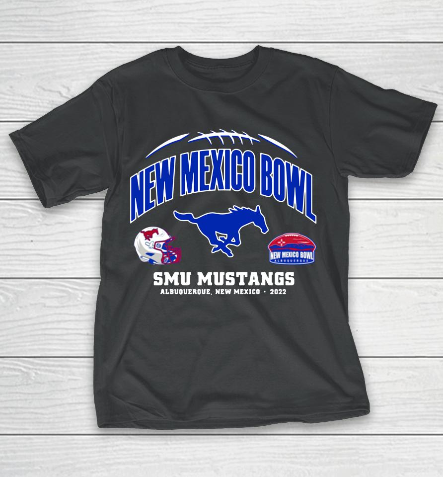 2022 New Mexico Bowl Smu Mustangs Red T-Shirt