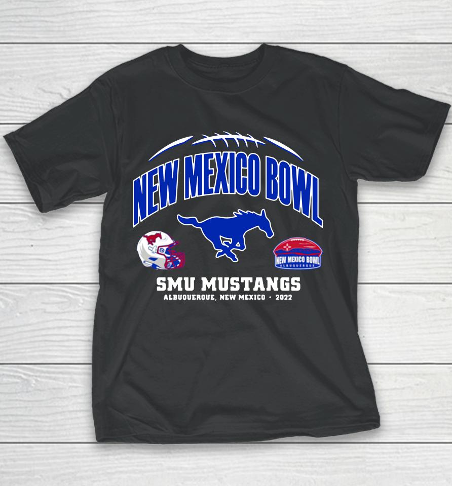2022 New Mexico Bowl Smu Mustangs Red Youth T-Shirt