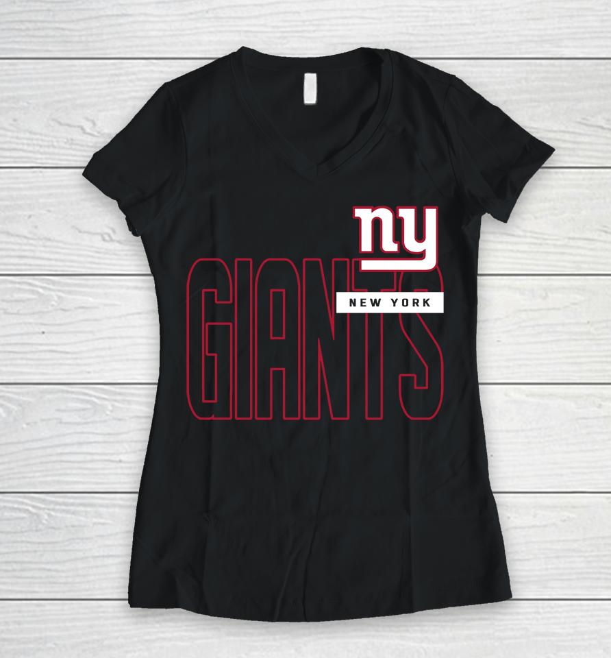 2022 New York Giants Royal Performance Team Women V-Neck T-Shirt
