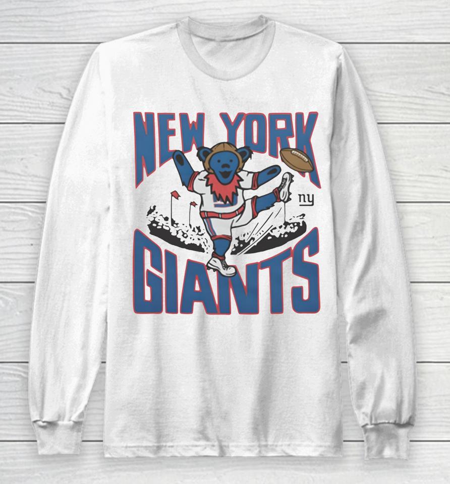 2022 Nfl X Grateful Dead X New York Giants Logo Long Sleeve T-Shirt