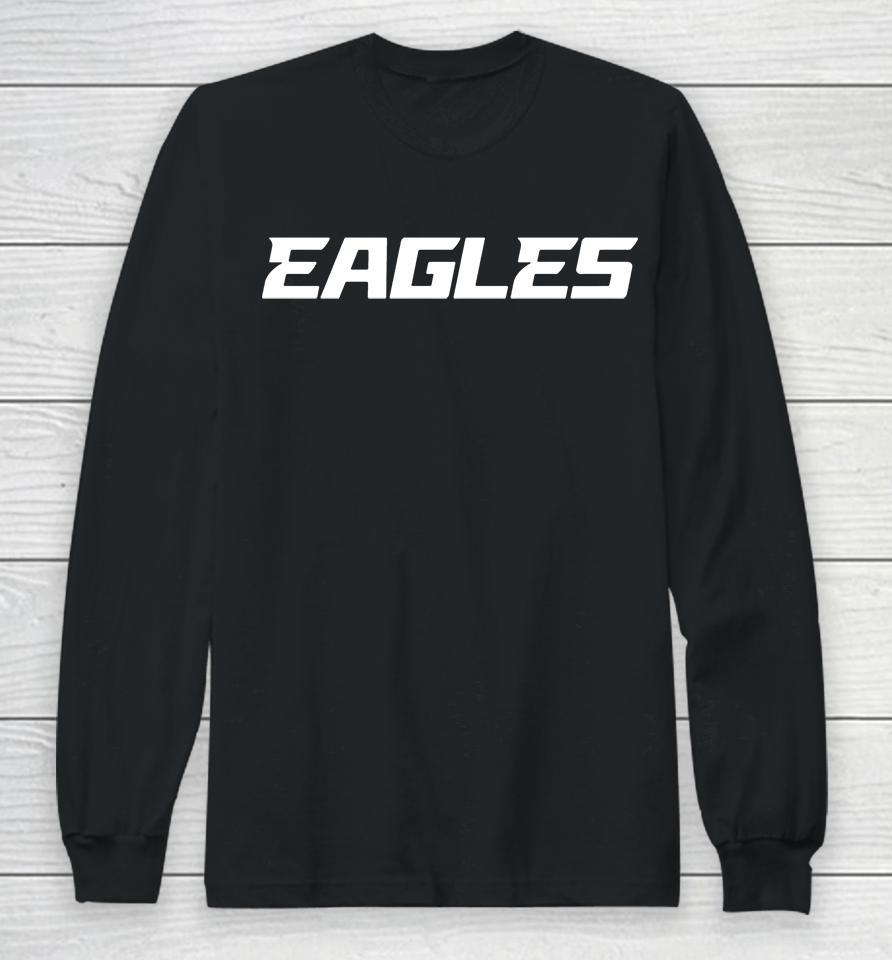 2022 Philadelphia Eagles Black Wordmark Fleece Long Sleeve T-Shirt