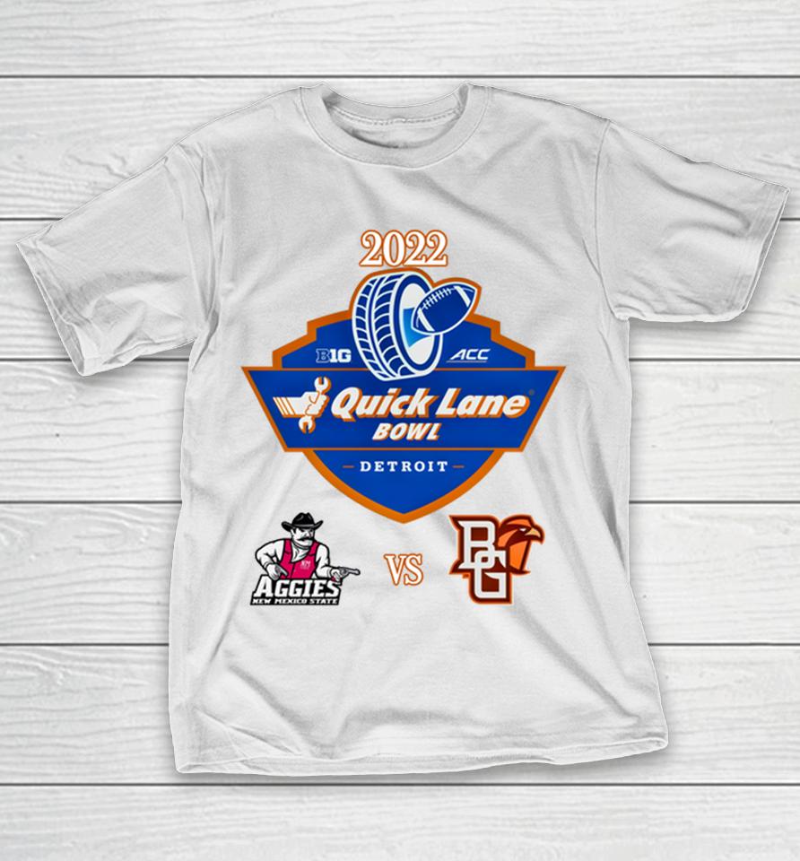 2022 Quick Lane Bowl Aggies Of New Mexico Vs Falcons Of Bowling Green Ohio Matchup T-Shirt
