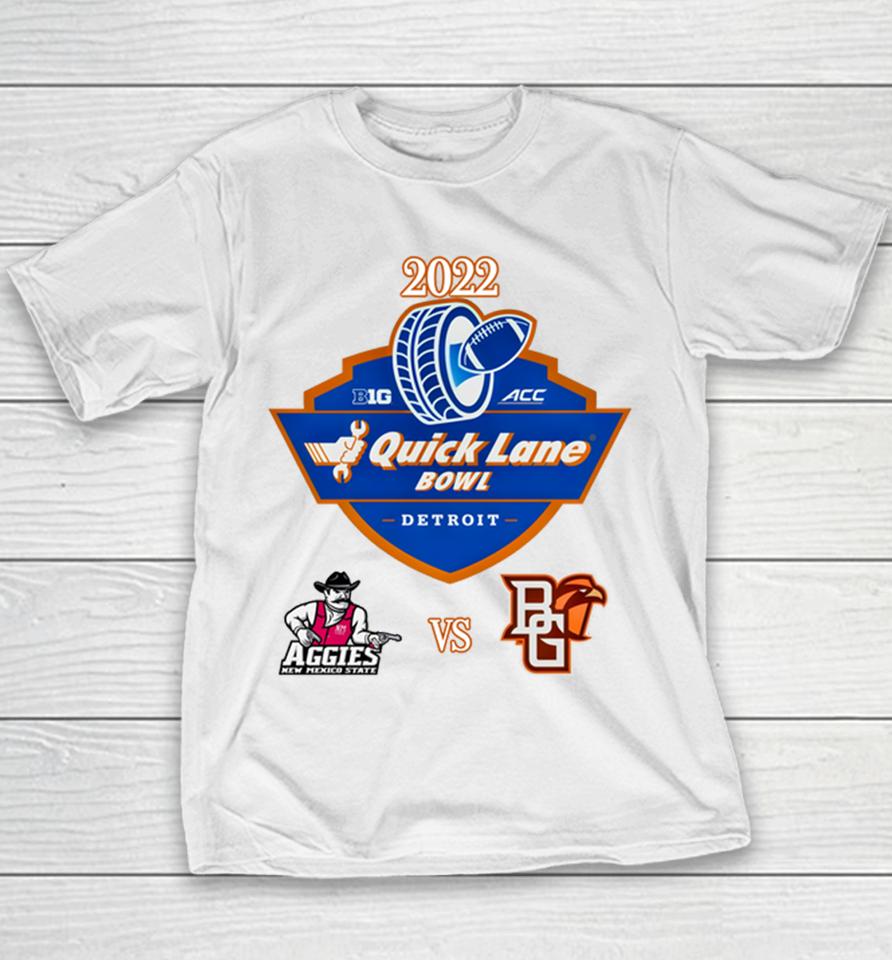 2022 Quick Lane Bowl Aggies Of New Mexico Vs Falcons Of Bowling Green Ohio Matchup Youth T-Shirt