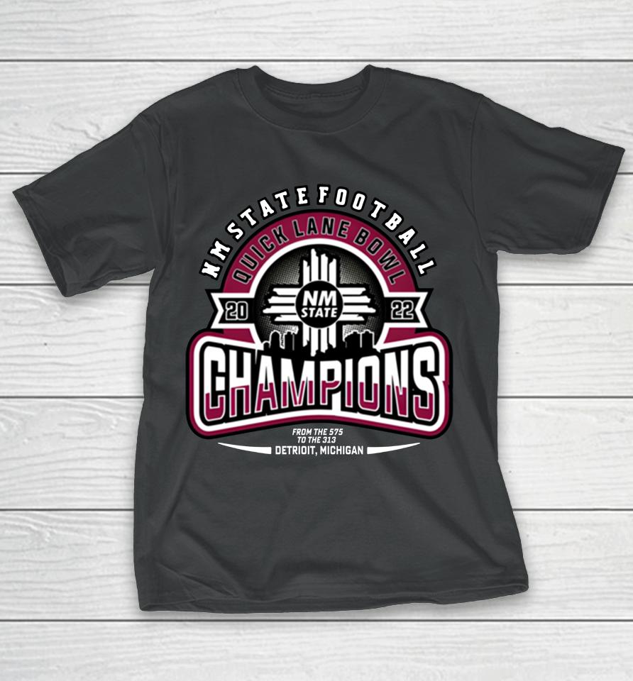 2022 Quick Lane Bowl Champions New Mexico State T-Shirt