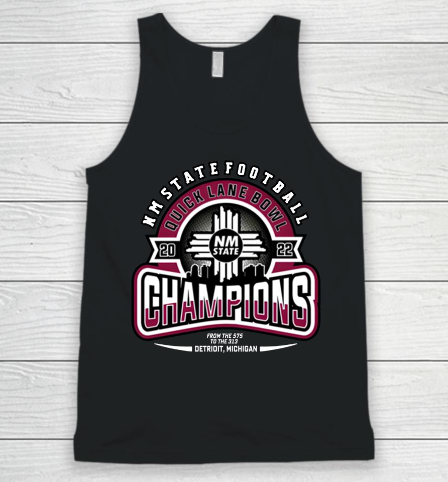 2022 Quick Lane Bowl Champions New Mexico State Unisex Tank Top