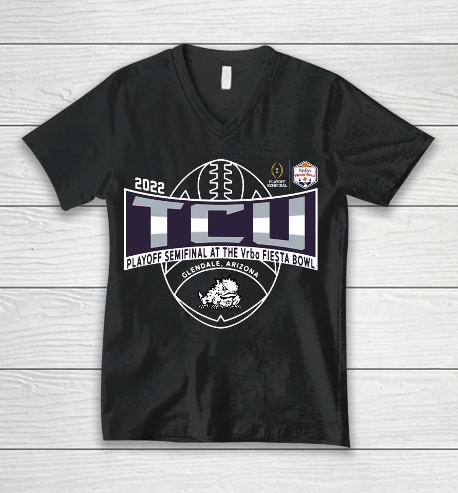 2022 Tcu Horned Frogs Playoff Semifinal Bound Rally House Unisex V-Neck T-Shirt