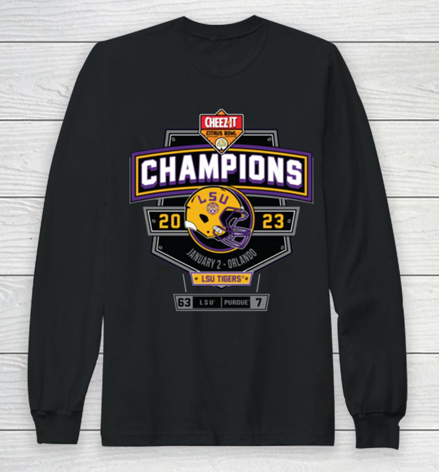 2023 Citrus Bowl Champions Score Lsu Tigers Long Sleeve T-Shirt