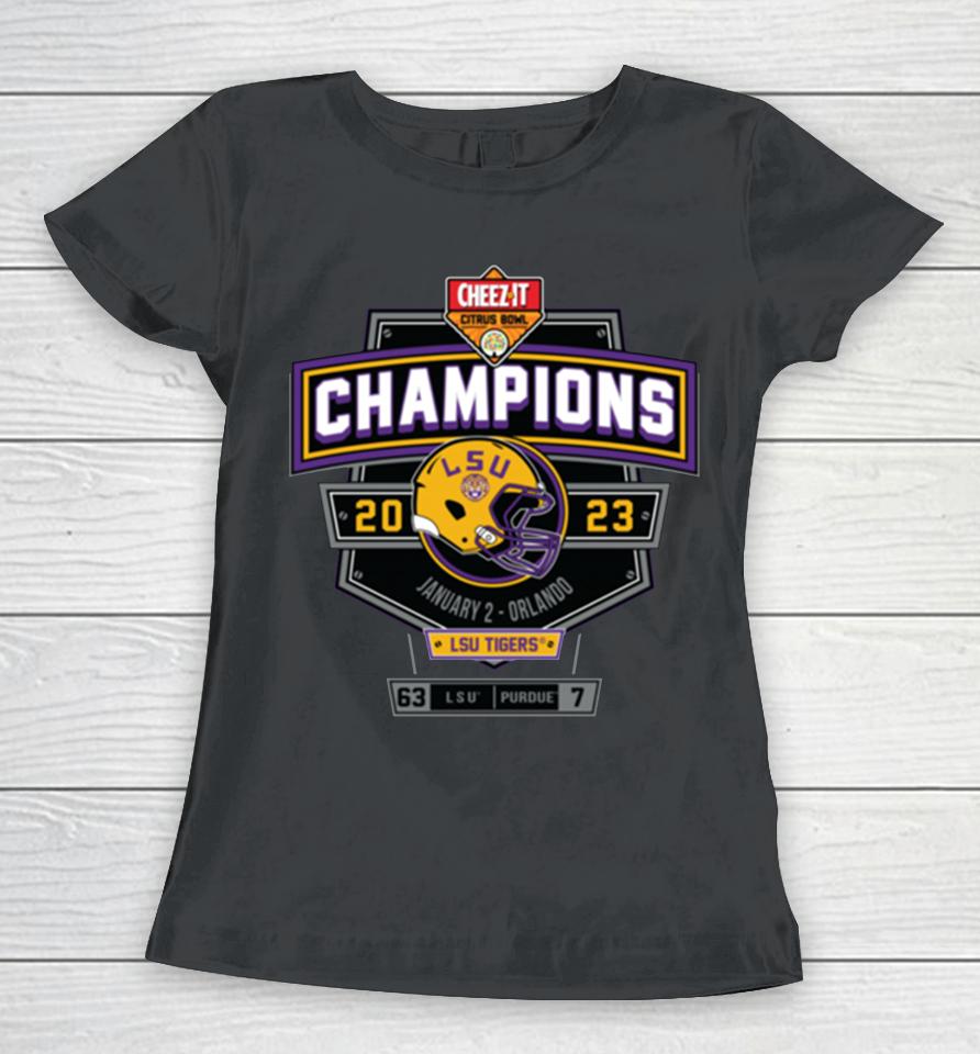 2023 Citrus Bowl Champions Score Lsu Tigers Women T-Shirt
