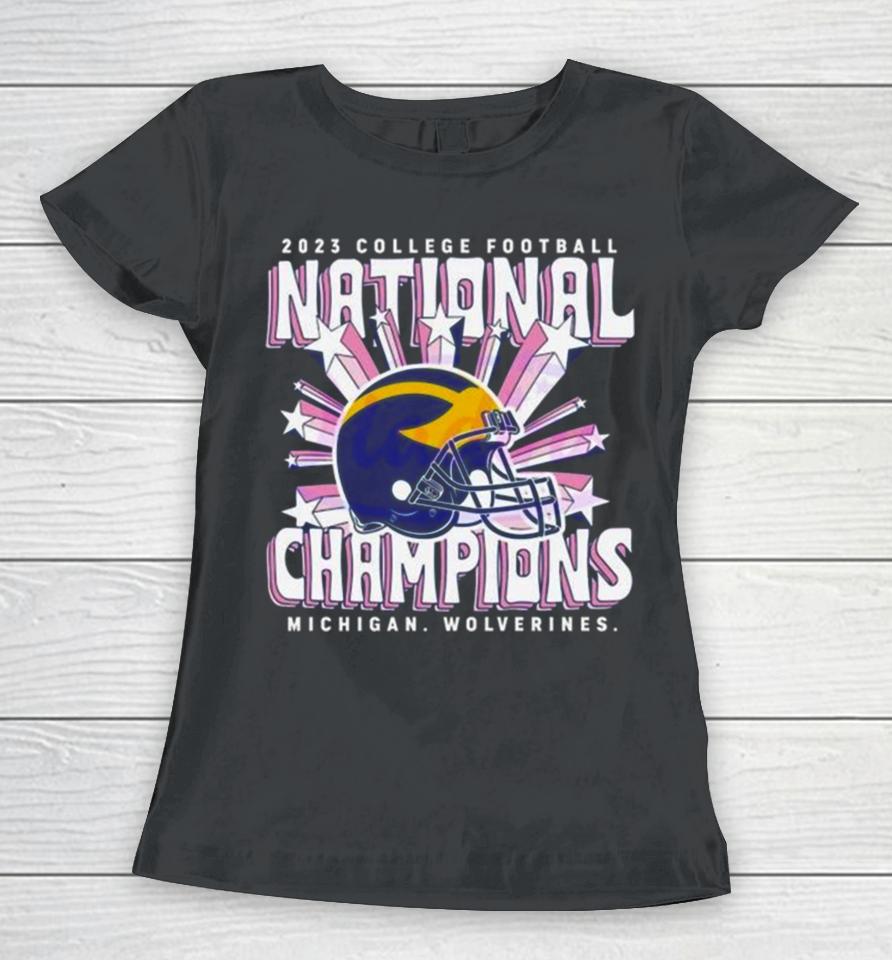 2023 College Football National Champions Michigan Wolverines Helmet Women T-Shirt