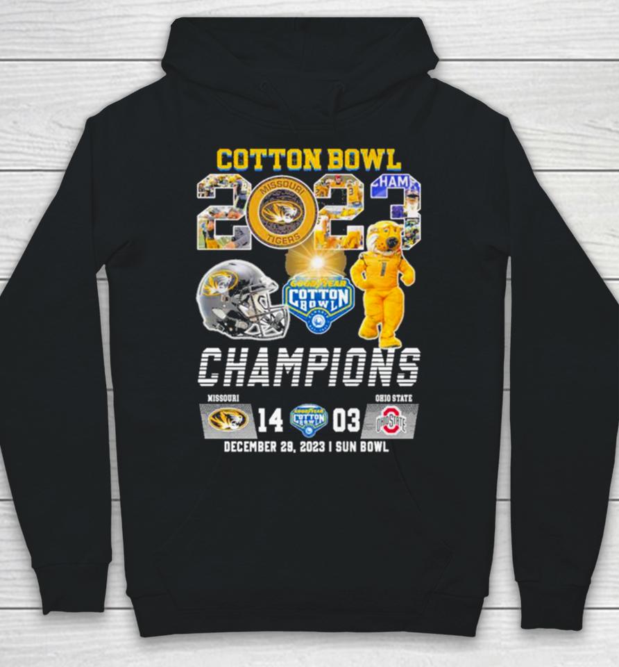 2023 Cotton Bowl Champions Missouri Tigers Football 38 25 Ohio State Hoodie