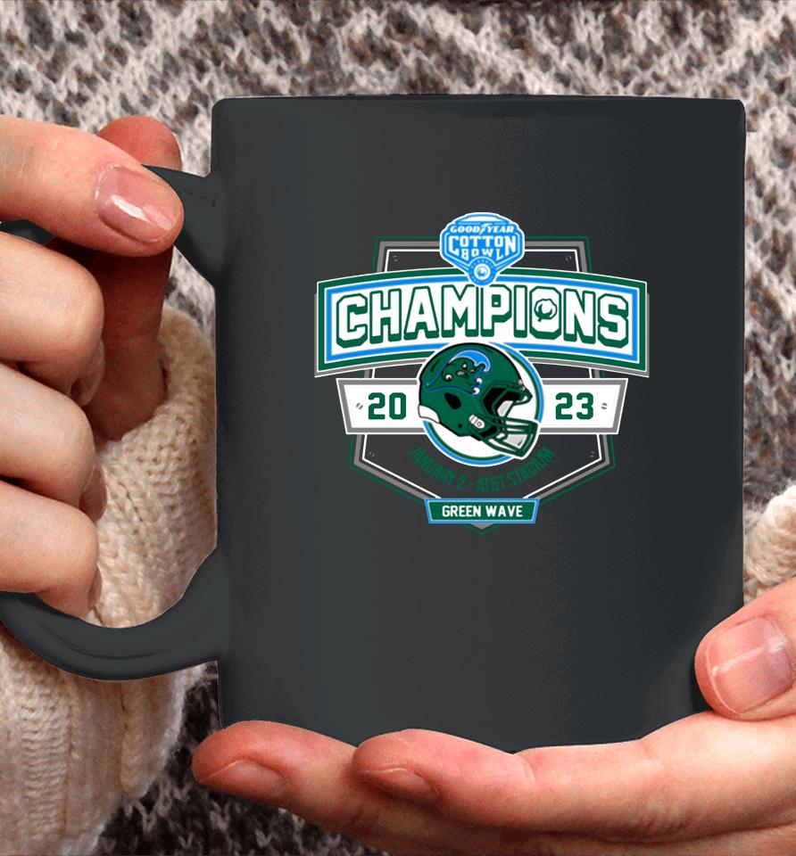 2023 Cotton Bowl Merch Tulane Green Wave Champions Coffee Mug