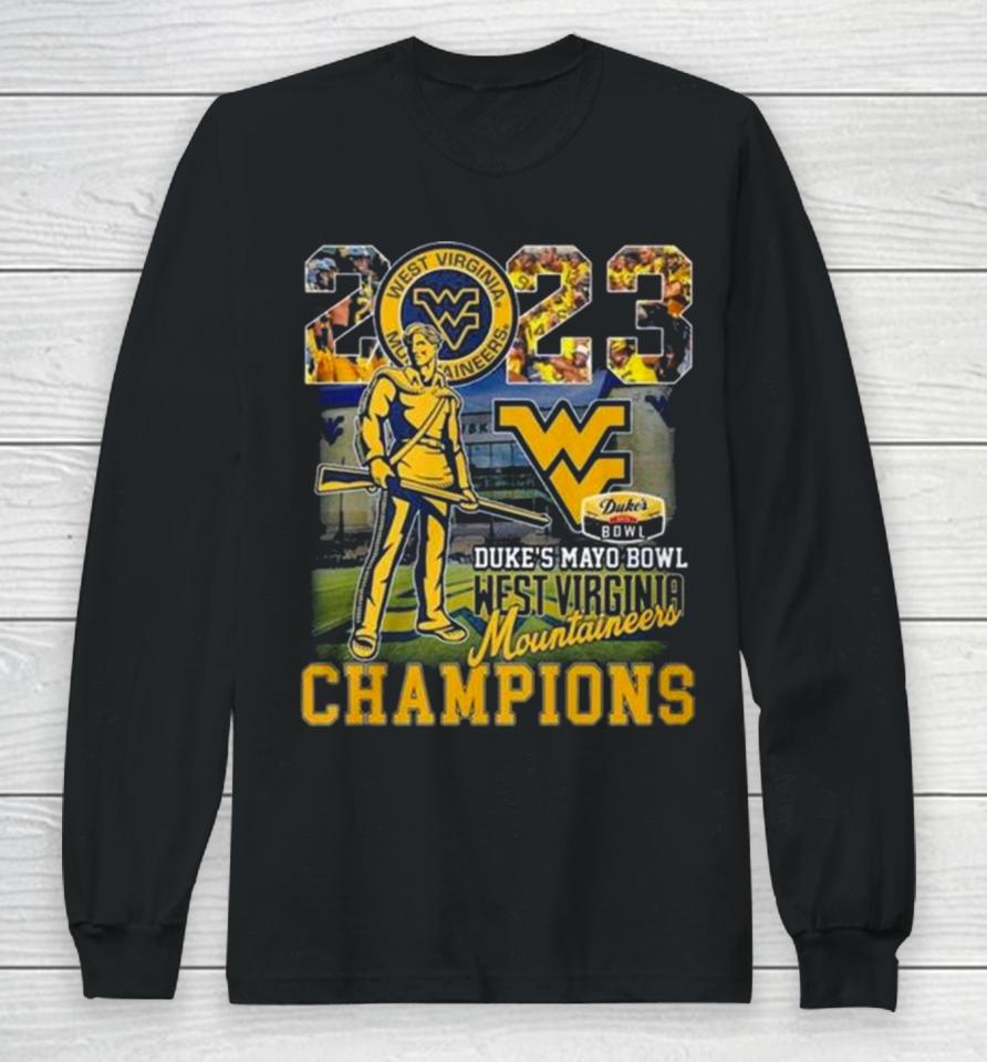 2023 Duke’s Mayo Bowl Champions West Virginia Mountaineers Long Sleeve T-Shirt