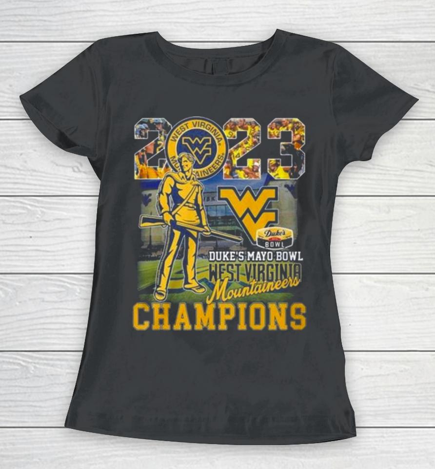 2023 Duke’s Mayo Bowl Champions West Virginia Mountaineers Women T-Shirt