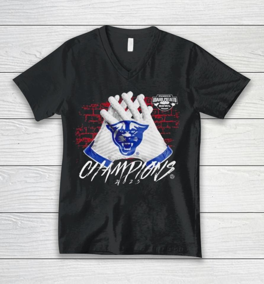 2023 Famous Idaho Potato Bowl Georgia State Champions Unisex V-Neck T-Shirt