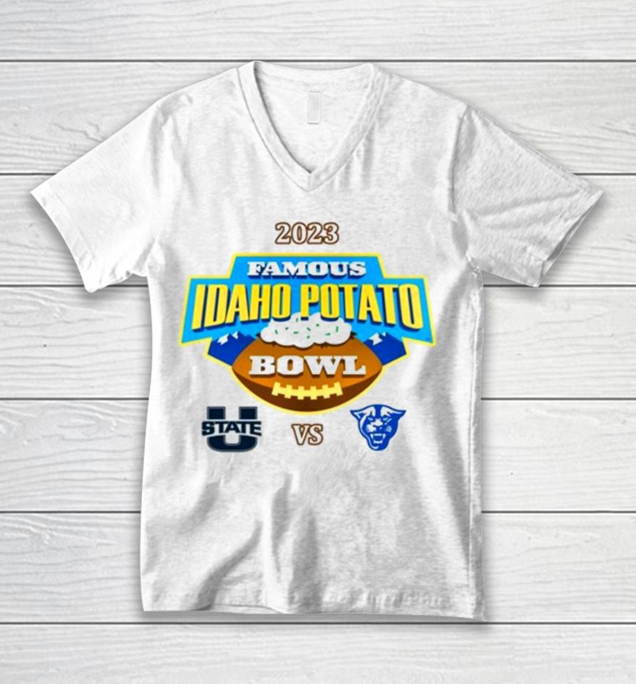 2023 Famous Idaho Potato Bowl Utah State Vs Georgia State Unisex V-Neck T-Shirt