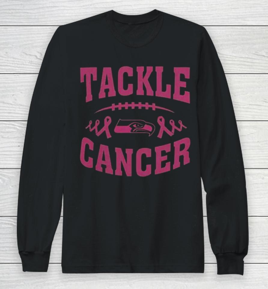 2023 Football Seattle Seahawks Tackle Breast Cancer Long Sleeve T-Shirt