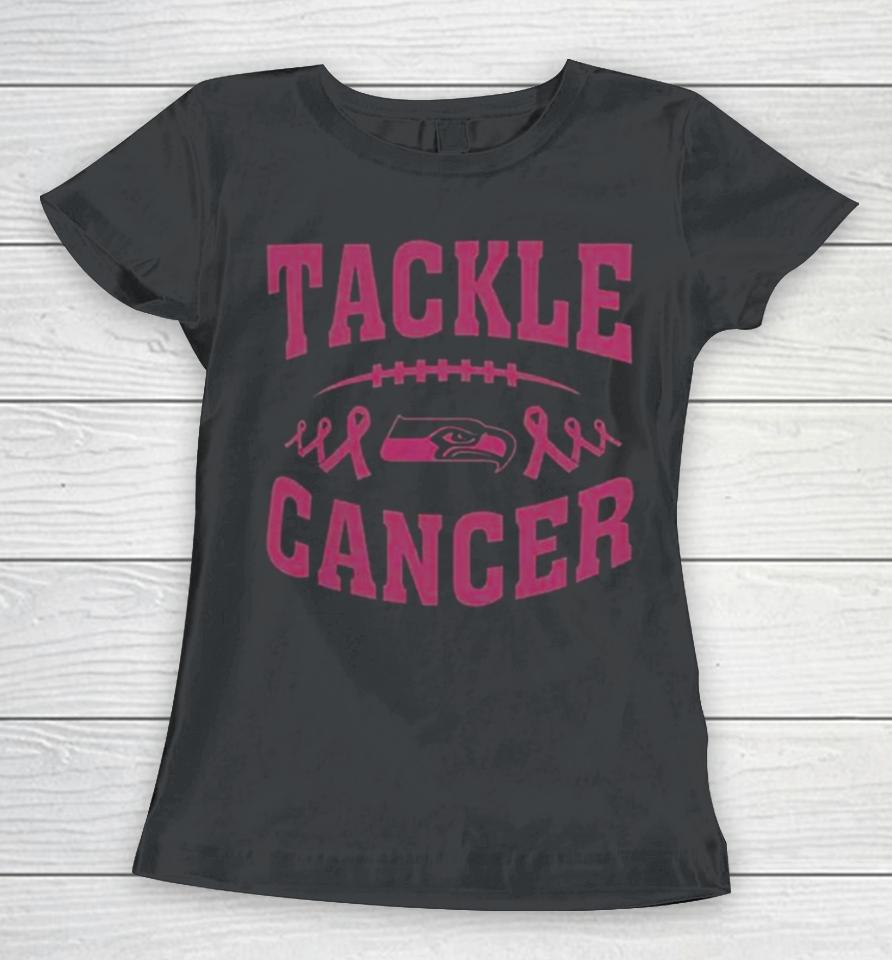 2023 Football Seattle Seahawks Tackle Breast Cancer Women T-Shirt