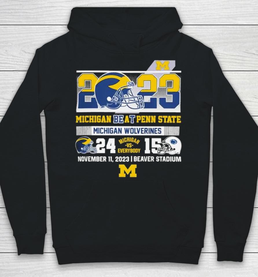 2023 Michigan Beat Penn State Michigan Wolverines 24 15 Helmet Hoodie