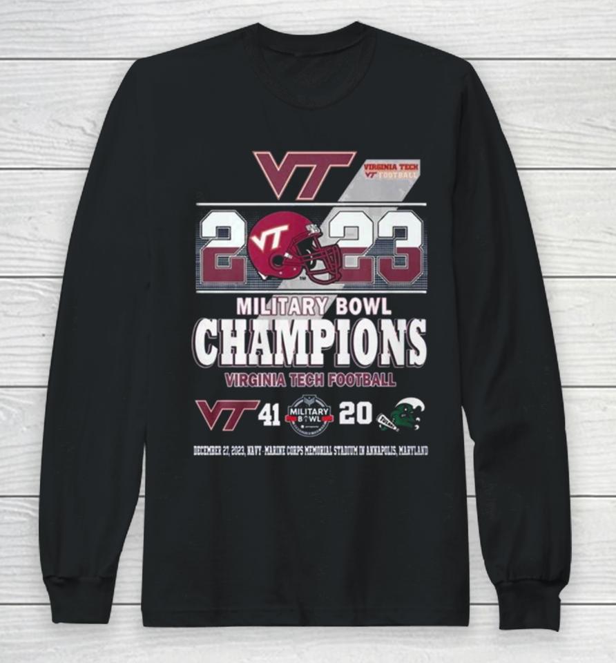 2023 Military Bowl Champions Virginia Tech Football 41 20 Tulane Football Long Sleeve T-Shirt