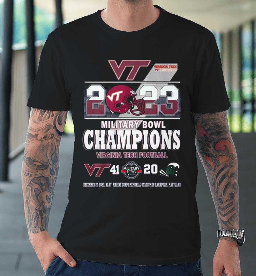 2023 Military Bowl Champions Virginia Tech Football 41 20 Tulane Football Premium T-Shirt