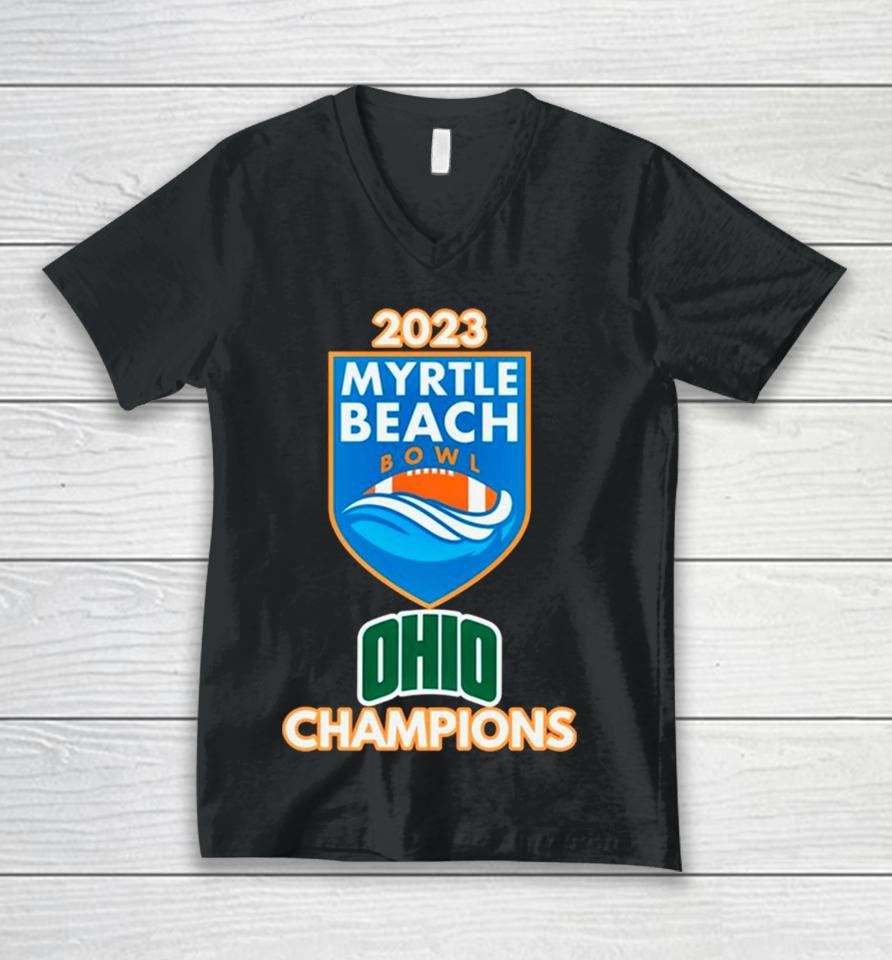 2023 Myrtle Beach Bowl Ohio Bobcat Champions Unisex V-Neck T-Shirt