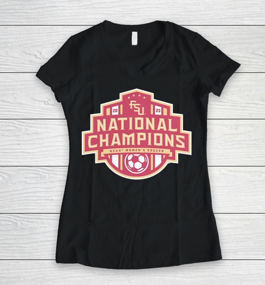 2023 Ncaa D1 Women’s Soccer National Champions Florida State Seminoles Women V-Neck T-Shirt