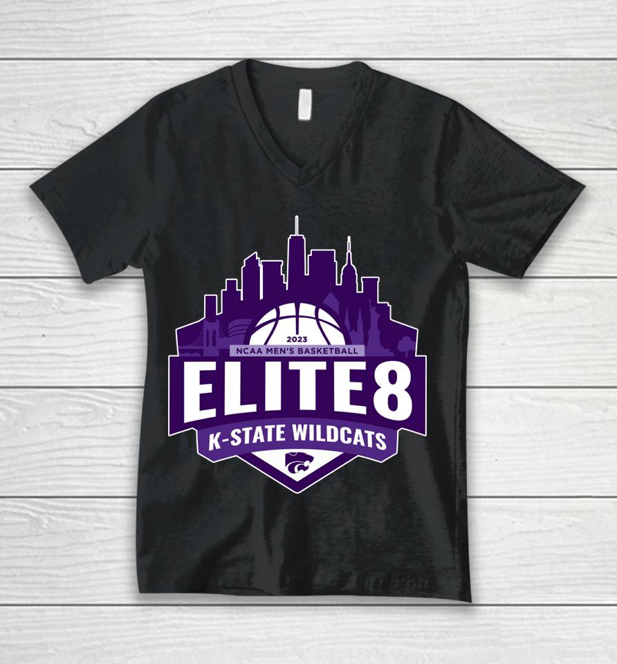 2023 Ncaa Men's Basketball Elite8 K-State Wildcats Unisex V-Neck T-Shirt