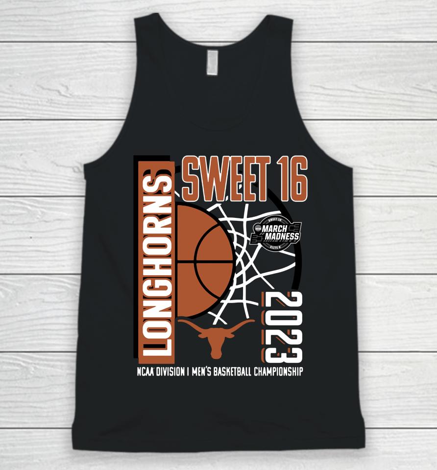 2023 Ncaa Texas Longhorns Fanatics Branded Men's Basketball Tournament March Madness Sweet 16 Unisex Tank Top