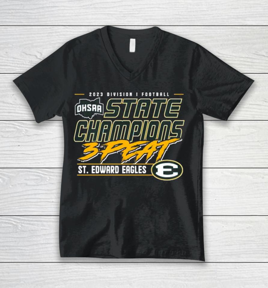 2023 Ohsaa Football Division I 3 Time State Champions St. Edward Eagles Unisex V-Neck T-Shirt