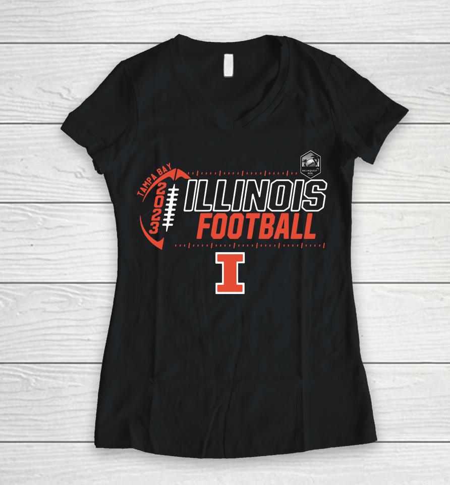 2023 Reliaquest Bowl Illinois Fighting Illini Women V-Neck T-Shirt