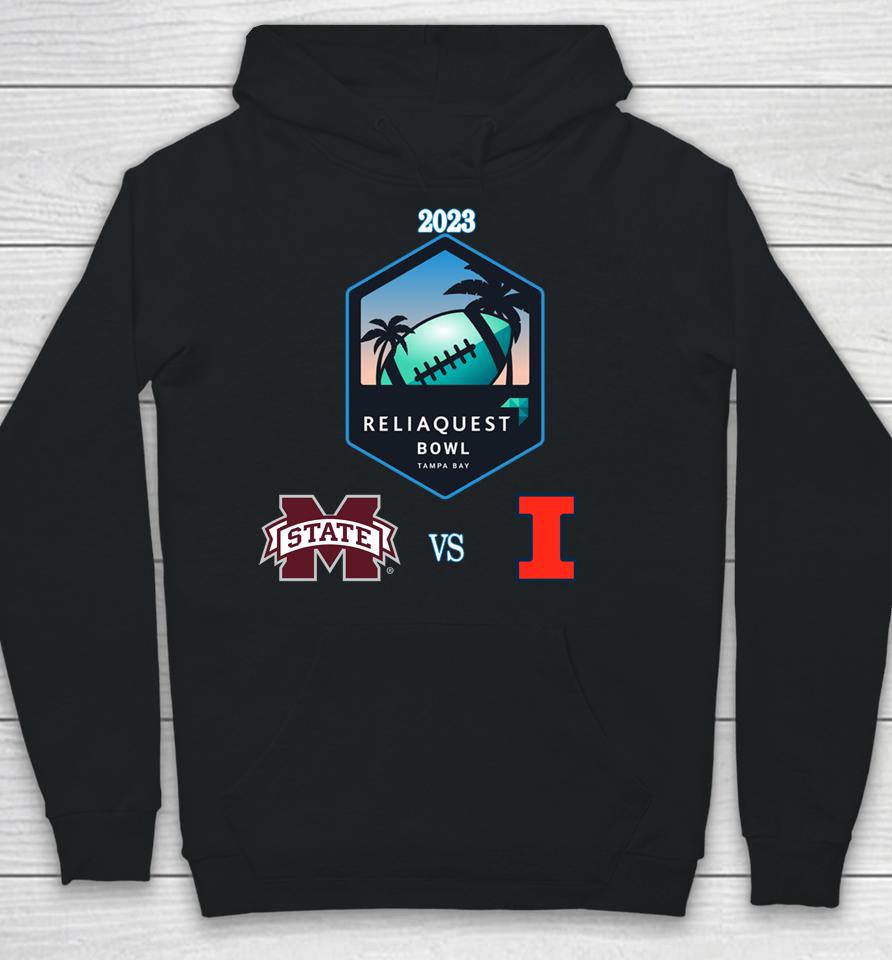 2023 Reliaquest Bowl Merch Illinois Fighting Illini Vs Mississippi State Bulldogs Matchup Hoodie