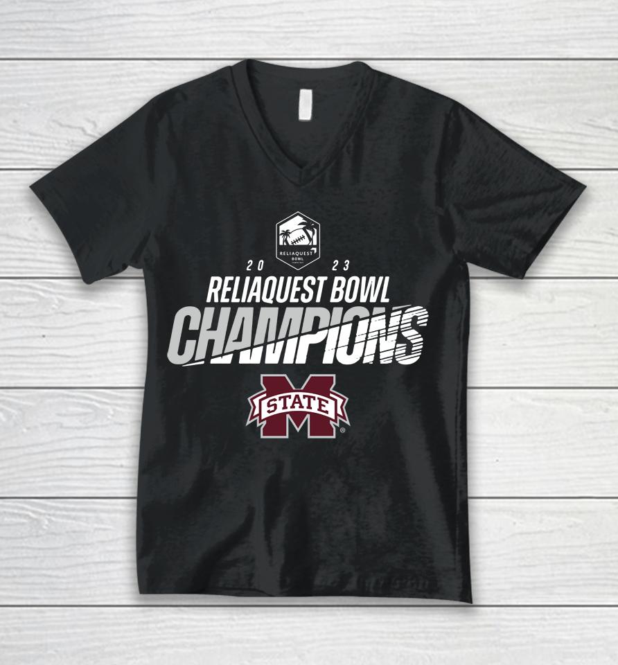 2023 Reliaquest Bowl Mississippi State Champion Unisex V-Neck T-Shirt
