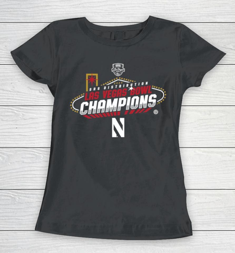 2023 Srs Distribution Las Vegas Bowl Northwestern Wildcats Champions Women T-Shirt