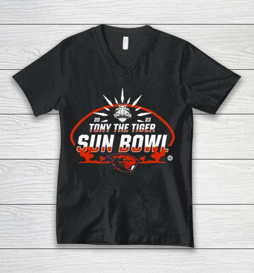 2023 Tony The Tiger Sun Bowl Oregon State Beavers Logo Unisex V-Neck T-Shirt