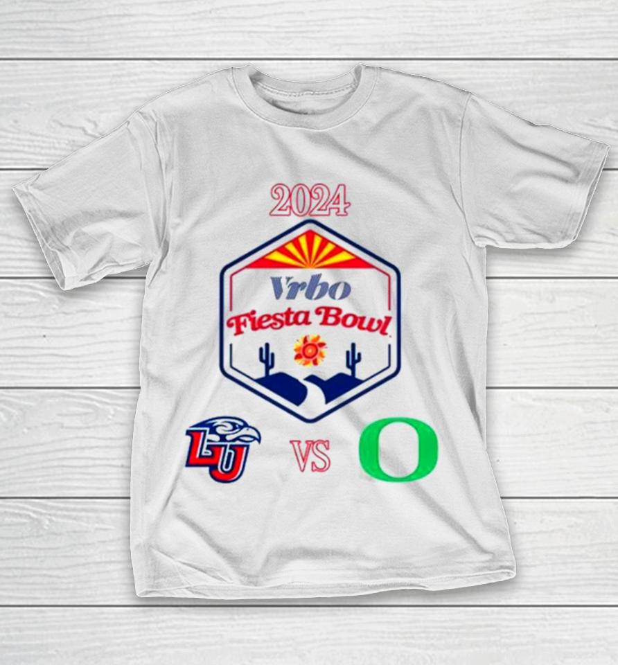 2023 Vrbo Fiesta Bowl Liberty Flames Vs Oregon Ducks Matchup T-Shirt