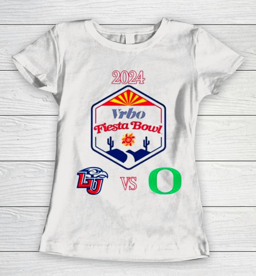 2023 Vrbo Fiesta Bowl Liberty Flames Vs Oregon Ducks Matchup Women T-Shirt
